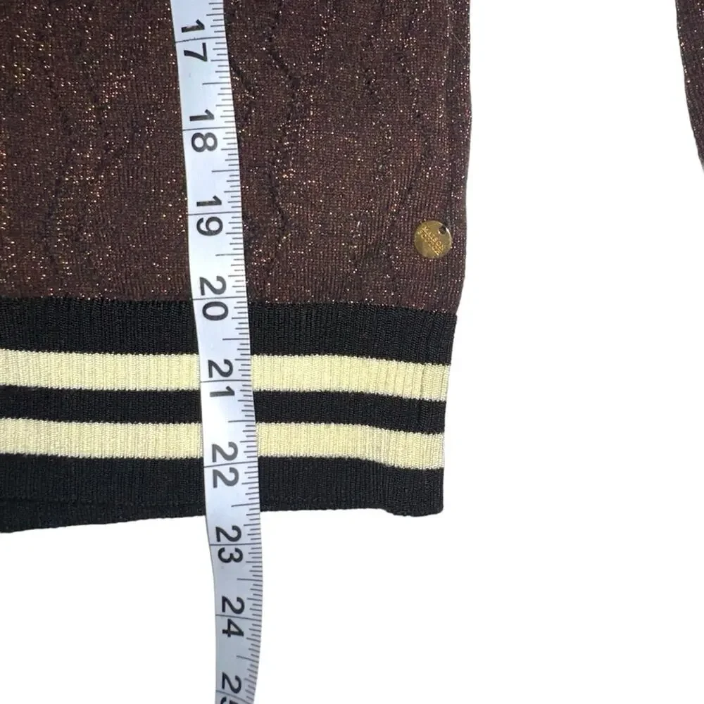 Scotch & Soda Maison Scotch Voila Brown Shimmery Pullover Sweater SMALL
